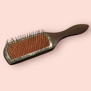 Vintage OXCO Hair Brush Comb For Furs And Pets Metal Pins Wood Handle USA Made